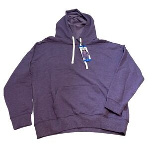 Buffalo David Bitton Women Heather Mauve Fleece Hoodie Kangaroo Pocket Size L